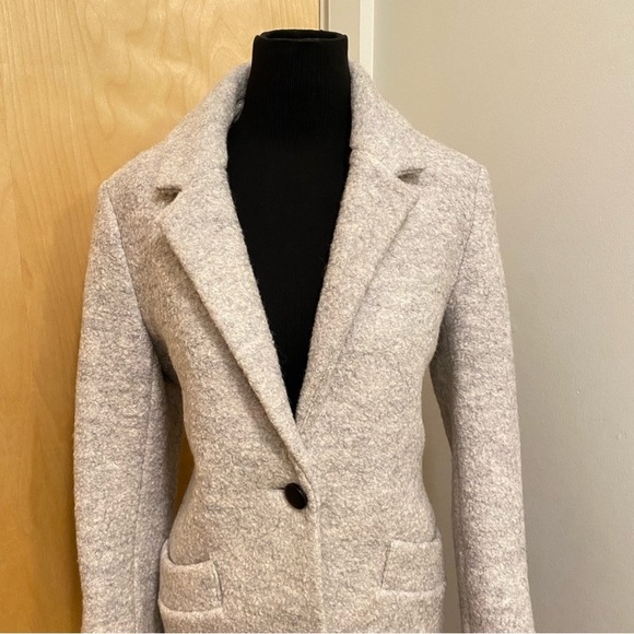 Marc New York Paige Wool Blend Bouclé Coat - Ivory Gray Women’s Size 10 - Picture 7 of 17